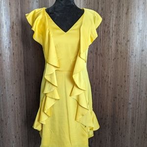 Christian Siriano Sunshine Yellow Ruffle Dress 2